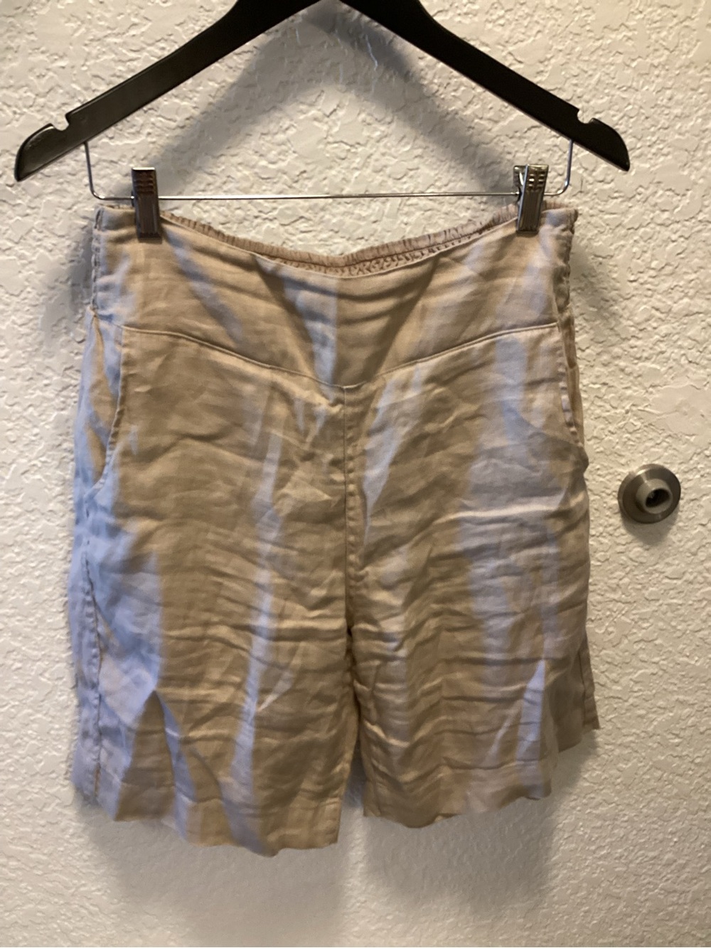 Nomad Beige Linen-Blend Bermuda Shorts